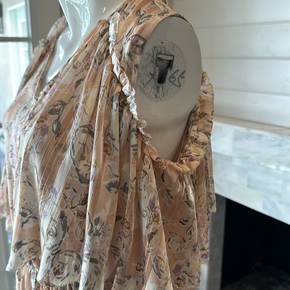 Chelsea & Violet Floral Tiered Cold Shoulder Midi Dress Size Small - Picture 6 of 11